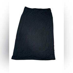 Classic Black Pencil Midi Skirt for Women size L